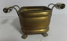 brass container planter ceramic handles square picture