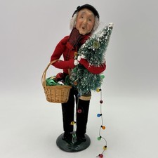 Vintage Byers Choice 1996 Christmas Caroler Man Tree Limited Edition 66/100 picture