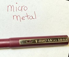 VTG Rare BIC Micro Metal Point Roller Pen - RED Ink - Tested & Works picture