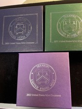 2020,2021,2022 U.S. Mint Holiday Ornaments Lot of 3 Box/COA picture