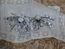 Vintage Pair  Bluette of France  Rhinestone Shoe Clip's  1950's  2 inches long picture
