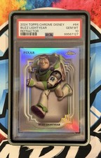 2024 Topps Chrome Disney Buzz Lightyear #64 PSA 10 Toy Story Refractor  picture