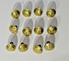 Military Brass Lyre Harp Button Goldtone Metal Music Band -5/8
