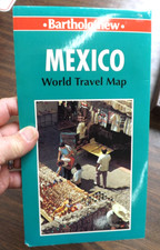 1992 BARTHOLOMEW LARGE MEXICO WORLD TRAVEL MAP IN GOOD CONDITION picture