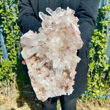 4.7LB Large Natural Clear White Crystal Quartz Cluster Energy Healing Specimen picture