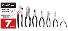 7 Piece Professional Pliers Set With Long Nose, Linesman, Water Pump, Slip Jo... picture