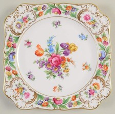 Schumann - Bavaria Empress Dresden Flowers Square Luncheon Plate 11058088 picture