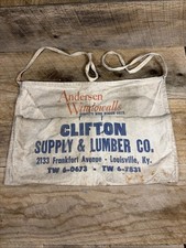 Vintage Clifton Supply Lumber Co Nail Apron Pouch Canvas - Louisville KY Ph 6783 picture