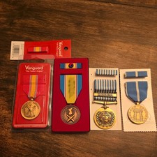 Korean War Service 4 Medal Set with Ribbon Bars picture