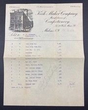 1910 Kirk-Maher Co. Invoice/Letterhead (Malone, NY) - Beemans Gum picture
