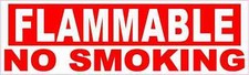 10in x 3in Flammable No Smoking Vinyl Sticker picture