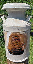 Antique Cream City Milwaukee, WI 5 Gallon Painted Milk Can w/Lid picture