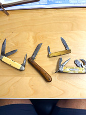 Lot of 4 Vintage Pocket Knives TINA Germany Keen Kutter Longhorn Parker Frost  picture