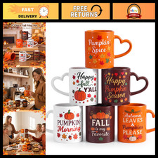 Fall Coffee Mug Set of 6 - 10 oz Ceramic Mugs for Teachers, Autumn Design picture