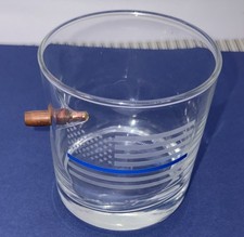 Original BenShot 308 Police Thin Blue Line Rocks Glass Real Bullet Cop Gift used picture