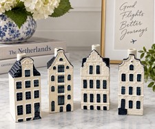 KLM BOLS Blue Delft Miniature House Bottles Lot of 4 #45 #59 #65 #81 Holland picture