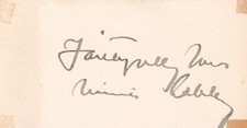 Minnie Ashley.  Beautiful actress, artist, in the 1890s. Signed 3x2 card. COA picture