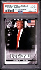 Donald J. Trump ~ 2023 Leaf Special Release Legend Exclusive Flag ~ PSA 10 GEM picture