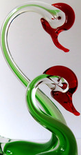 Vintage 50's/60's Murano Sommerso Glass Swan Figurine - Vintage Murano Art Glass picture