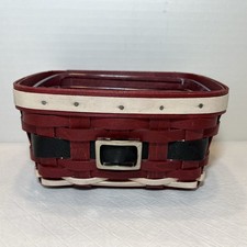 Longaberger 2014 Santa Belly Tea Basket  With Metal Buckle And Protector  picture