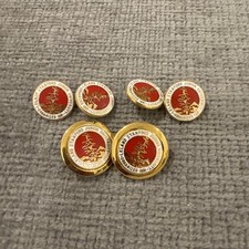 6 Ben Silver Enamel Blazer Buttons Leland Stanford University Enamel RARE picture
