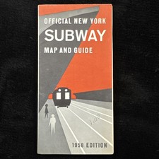 1958 OFFICIAL NEW YORK SUBWAY Map And Guide picture