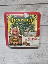Vintage Crayola Crayons 1992 Collectible Holiday Tin - NEW OLD STOCK picture