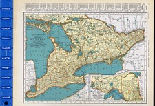 1935 CANADA - SOUTHERN QUEBEC & ONTARIO - 2-Sided Map picture