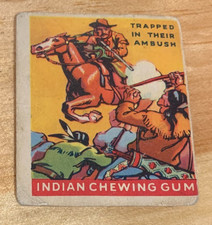 Rare 1947 Goudey Indian Chewing Gum #39 Trapped In Their Ambush Fair-Good picture