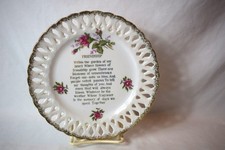Vintage Chadwick Friendship Poem on Reticulated Porcelain Plate picture
