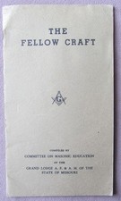 c1945 The Fellow Craft Booklet Grand Lodge MISSOURI Education Freemasons picture