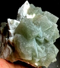 2368g huge Fantastic GREEN Fluorite&skeletal Elestial Quartz Crystal POINT #179 picture