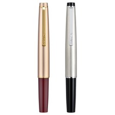 2 PCS Jinhao 59 Fountain Pen EF/ F Nib, Brushed Cap Mini Travel Pocket Pen  picture