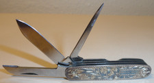 Vintage .925 Sterling Silver Handle Pocket Watch Fob 3 Blade Knife No Mono 2