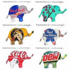 Handmade Elephant Christmas Ornament Recycled Aluminum Can Art You Choose picture