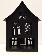 Pair (Two Count)  Metal Miniature Haunted Houses, votive or tea light required. picture
