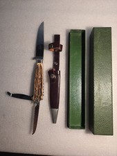 Vtg Othello Solingen Germany Multi-Blade Hunting Knife Stag, Wingen Box & Sheath picture