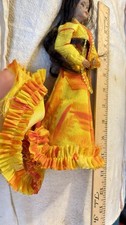 Vintage Traditional Makaleka Hawaiian Princess Doll of Tapa Mache 10”h Handmade picture