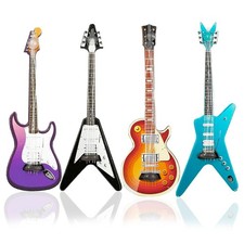 Miniature Guitar Miniature Bass Model - 4Pcs 1:12 Mini Musical Instrument Bass picture