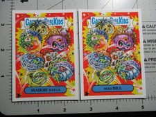 GARBAGE PAIL KIDS madballs mad ball 2 STICKER CARD SET Hate the 90s toys 5a 5b picture