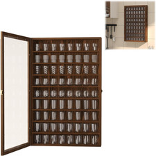 Large 72 Slot Wall Mounted Shot Glass Display Case with Acrylic Door picture