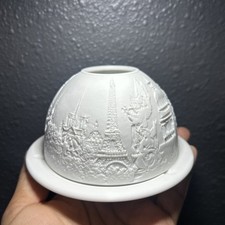 Bernardaud Limoges France White Porcelain Tea Light EiffelTower Paris Lithophane picture