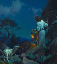 Reprint JESUS CHRIST IS THE LAMB OF GOD LOST SHEEP 8.5X11 PHOTO LORD FATHER SON picture