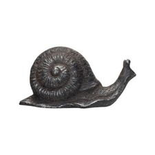 Distressed Cast Iron Metal Garden Snail Figurine picture