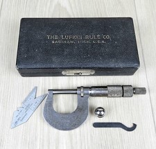 Lufkin Rule Co 1641 DI Micrometer USA Made Vintage Original Case Center Gauge picture