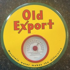 VTG Old Export Beer Metal Advertising Thermometer Great Color Cumberland Md picture