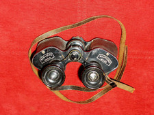 WWII DERAISME PARIS FRENCH MILITARY 8X30 BINOCULARS & CASE IN ORIGINAL CONDITION picture