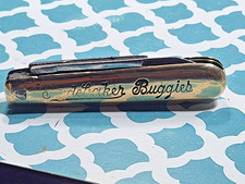 VINTAGE ANTIQUE H BOOKER &Co. SOLID BRASS STUDEBAKER BUGGIES/WAGON POCKETKNIFE   picture