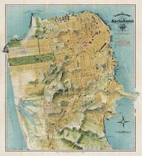 Vintage 1915 Map SAN FRANCISCO CALIFORNIA USA POSTER PRINT WALL DECOR picture