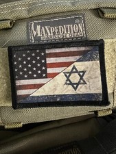 USA Israel Flag Morale Patch Tactical Military Army Badge Hook  picture